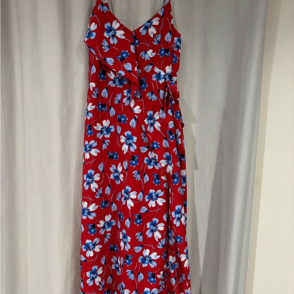 Banana Republic Red Spaghetti Strap Maxi Sundress